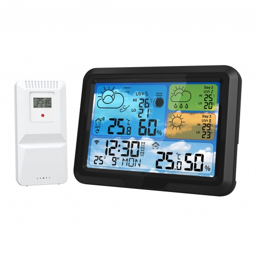 YJ-5087WIFI WiFi Weather Station Indoor/Outdoor Thermometer Home Weather Thermometer with APP Control Color Display Digital Weather Forecast