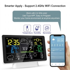 YJ-5065WIFI Tuya APP Color Display Digital Temperature Humidity Monitor Wireless Weather Station Wifi with Outdoor Sensor