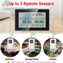 YJ-5055C Large Outdoor Indoor Weather Station Clock with Backlight, Smart Color LED Display, Temperature Humidity
