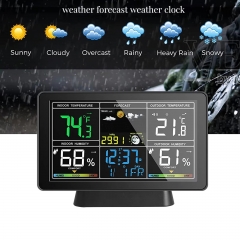 YJ-5065 LED Smart Weather Clock Indoor Outdoor Temperature Humidity Forecast Wireless Wifi Weather Station Digital Table Desk Clock