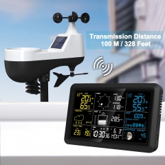 YJ-5107 WiFi Tuya Smart Indoor Outdoor Wireless Temperature Humidity Wind Speed Direction Weather Station with Rain Sensor