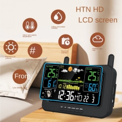 YJ-5062 Battery Powered Electronic Digital Indoor/Outdoor Wireless Temperature Humidity Meter Calendar Screen Weather Forecast Station