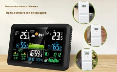 YJ-5107-1 New Digital 7.5-Inch VA Screen Plastic Indoor/Outdoor Weather Station Temperature/Humidity Moon Phase Air Pressure Display Home