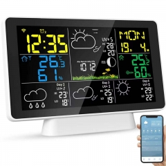 YJ-5065WIFI Tuya APP Color Display Digital Temperature Humidity Monitor Wireless Weather Station Wifi with Outdoor Sensor