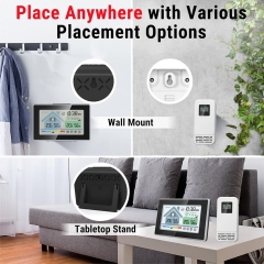 YJ-5055C Large Outdoor Indoor Weather Station Clock with Backlight, Smart Color LED Display, Temperature Humidity