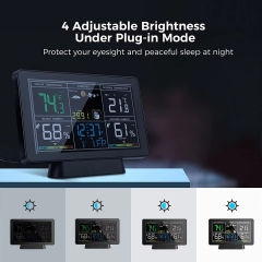 YJ-5065 LED Smart Weather Clock Indoor Outdoor Temperature Humidity Forecast Wireless Wifi Weather Station Digital Table Desk Clock
