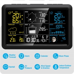 YJ-5107 WiFi Tuya Smart Indoor Outdoor Wireless Temperature Humidity Wind Speed Direction Weather Station with Rain Sensor