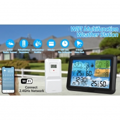 YJ-5087WIFI WiFi Weather Station Indoor/Outdoor Thermometer Home Weather Thermometer with APP Control Color Display Digital Weather Forecast