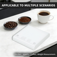 PT-2213 2 kg/0.1g High Quality Electronic Rechargeable Type C Port Timer Kitchen Coffee Scale Tempered Glass Digital Display