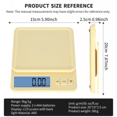 PT-2221 5kg/0.1g High Quality New Design Blue Light LCD Screen Home Kitchen Food Baking Scale