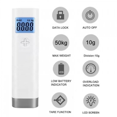 PT-104C 50kg/10g Digital Weighing Hanging Luggage Travel Scale Electronic Portable LCD Display for Outdoor Fishing Hunting
