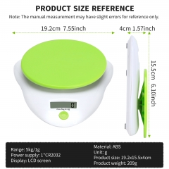 PT-2206 5kg/1g 10LB High Quality ABS Raw Material Food Measure Kitchen Scale