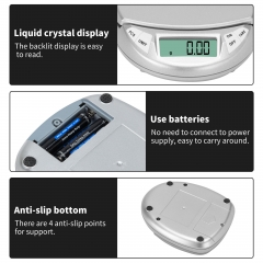 PT-302 200g/0.01g Portable Gold Mini Jewelry Scale with Digital Display AAA Battery Operated Measures ABS Material Maximum Weight