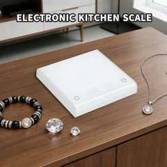 PT-2213 2 kg/0.1g High Quality Electronic Rechargeable Type C Port Timer Kitchen Coffee Scale Tempered Glass Digital Display