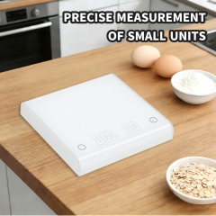 PT-2213 2 kg/0.1g High Quality Electronic Rechargeable Type C Port Timer Kitchen Coffee Scale Tempered Glass Digital Display