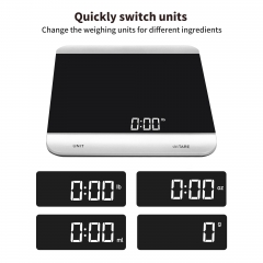 PT-2214 3kg/1g Tempered Glass Platform Electronic Battery Powered Digital Display High Accuracy 5Kg Capacity Kitchen Baking Scale