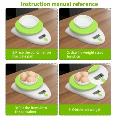 PT-2206 5kg/1g 10LB High Quality ABS Raw Material Food Measure Kitchen Scale