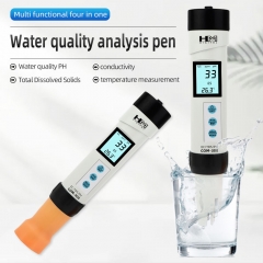 COM-300 Water Quality Digital Measurement Tools 4 in 1 TDS EC Temp PH Meter for Waterproof Testing Device