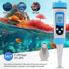 BT-785 5 in 1 TDS/S.G/Salinity/Temp/EC Meter Blue tooth Water Quality Tester for Aquariums & Pools Hydroponics
