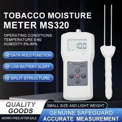 Portable MS320 Moisture Meter Analyzer 150MM Sensor High Accuracy 5%-40% Testing Range LCD Display 1 Year Warranty for Tobacco
