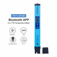 BT-300 Smart Tuya 2 in 1 PH/Temperature Digital Pen Type pH Tester APP Control pH Meter with Precision Prob for Aquarium Hydroponic