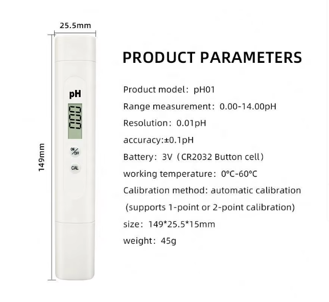 PH-01 Water Tester Professional Portable PH Smart Home Water Pure Quality Measure Digital Detection Pen