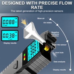 Professional High-Precision Semiconductor Alcohol Tester LCD Display 0.05% BAC Accuracy Portable Battery-Powered CE
