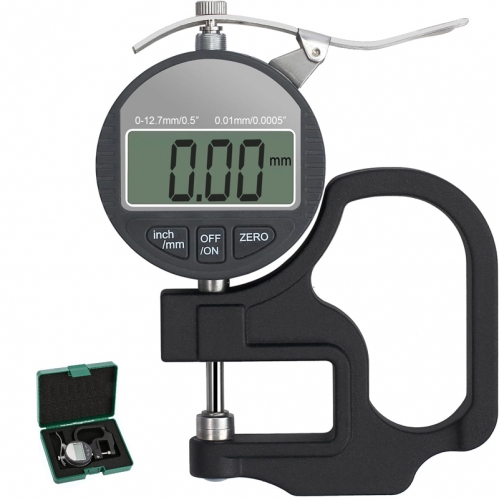 Digital thickness gauge 0-12.7mm/0.01mm, 0-12.7mm/0.001mm, 0-25.4mm/0.01mm, 0-25.4mm/0.001mm