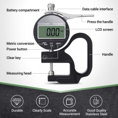 Digital thickness gauge 0-12.7mm/0.01mm, 0-12.7mm/0.001mm, 0-25.4mm/0.01mm, 0-25.4mm/0.001mm