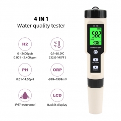 YY-400 PH / ORP / H2 & TEM Hy-drogen Ion Concentration Water Quality Test Pen 4 in 1 PH Meter