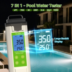YG-600 7 in 1 Water Quality Tester PH/EC/TDS/SG/SALT Salinity ORP Oxidation Reduction for Fish Tank Seawater Quality Test
