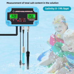 PH-2825 online PH Controller 3 in 1 Salinity TEMP Meter Monitor Seawater Horticulture Water Quality Tester Salimeter Acidimeter