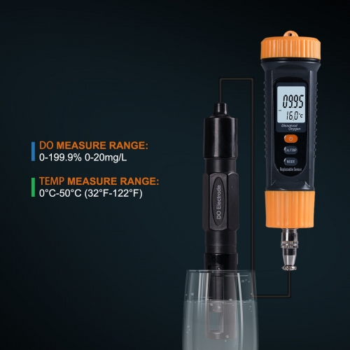 DO-177 Dissolved Oxygen Meter DO Sensor High Precision Water Quality Tester Replaceable Probe Temperature Measurement Data