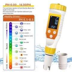 YY-1066C 7-in-1 Digital Water Quality Tester for Hy-drogen Water pH / H2 /TDS /EC /ORP /Salinity /Temperature Meter with LCD Display