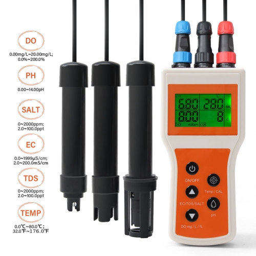 YK-100 Handheld Digital 6-in-1 Dissolved Oxygen DO/pH/TDS/EC/SALT/TEMP Water Quality Tester