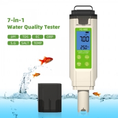 YG-600 7 in 1 Water Quality Tester PH/EC/TDS/SG/SALT Salinity ORP Oxidation Reduction for Fish Tank Seawater Quality Test