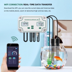 PH-W2823EU Online APP Control PH Controller Data Logger Function ECMeter Monitor 0-199.0ms/cm for Aquariums Hydroponics Aquacult pH Tester