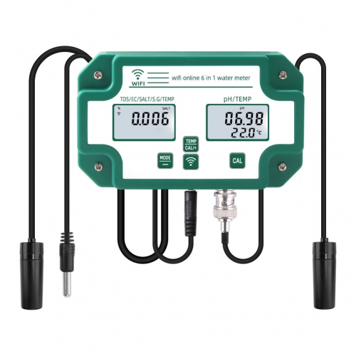 YY-W9909 Tuya Smart Wifi Online Water Quality Detector 6 In1 Multifunction PH Meter With Data Logger Function for Hydroponics