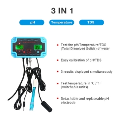 PH-2826 online Digital Water Quality Meter Tester 3-in-1 for Aquarium Fish Tank Measures PH TEMP TDS