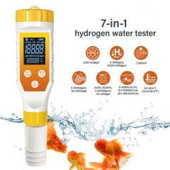 YY-1066C 7-in-1 Digital Water Quality Tester for Hy-drogen Water pH / H2 /TDS /EC /ORP /Salinity /Temperature Meter with LCD Display