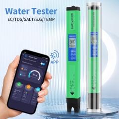 BT-600 Multifunctional Salinity Meter 5 in 1 Water Quality Tester Pen PH Meter for Hydroponic Aquarium