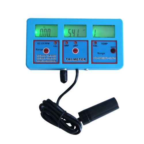 PH-118 Online 6 in 1 Water Quality Tester 3 LCD PH Meter EC CF TDS ORP Temp Digital PPM Meter