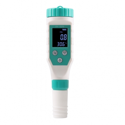 YY-1070 7 in 1 Chlorine Tester ORP/EC/TDS/Salinity/Temp/FAC 7 in 1 PH Meter for Swimming Pool Aquarium Hydroponic Spa