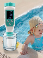 YY-1070 7 in 1 Chlorine Tester ORP/EC/TDS/Salinity/Temp/FAC 7 in 1 PH Meter for Swimming Pool Aquarium Hydroponic Spa