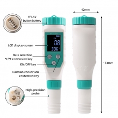 YY-1070 7 in 1 Chlorine Tester ORP/EC/TDS/Salinity/Temp/FAC 7 in 1 PH Meter for Swimming Pool Aquarium Hydroponic Spa