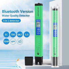 BT-600 Multifunctional Salinity Meter 5 in 1 Water Quality Tester Pen PH Meter for Hydroponic Aquarium