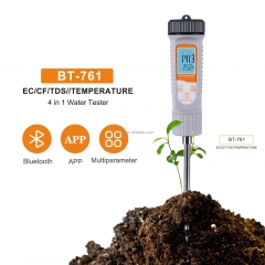 BT-761 Bluetooth App 4 in 1 Digital Ec /tds/cf/temp Soil Tester for Potted Plants Vegetable Planting