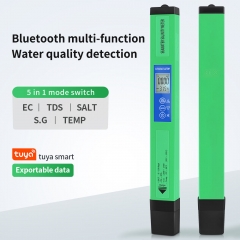 BT-600 Multifunctional Salinity Meter 5 in 1 Water Quality Tester Pen PH Meter for Hydroponic Aquarium