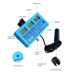 PH-118 Online 6 in 1 Water Quality Tester 3 LCD PH Meter EC CF TDS ORP Temp Digital PPM Meter