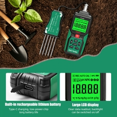 YG-09S 9-in-1 Multifunctional Soil Tester NPK pH EC Humidity Temperature Salinity Fertility Analyzer Farm Soil Testing Equipment